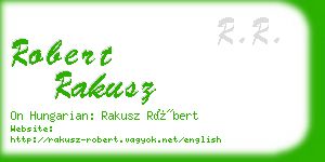 robert rakusz business card